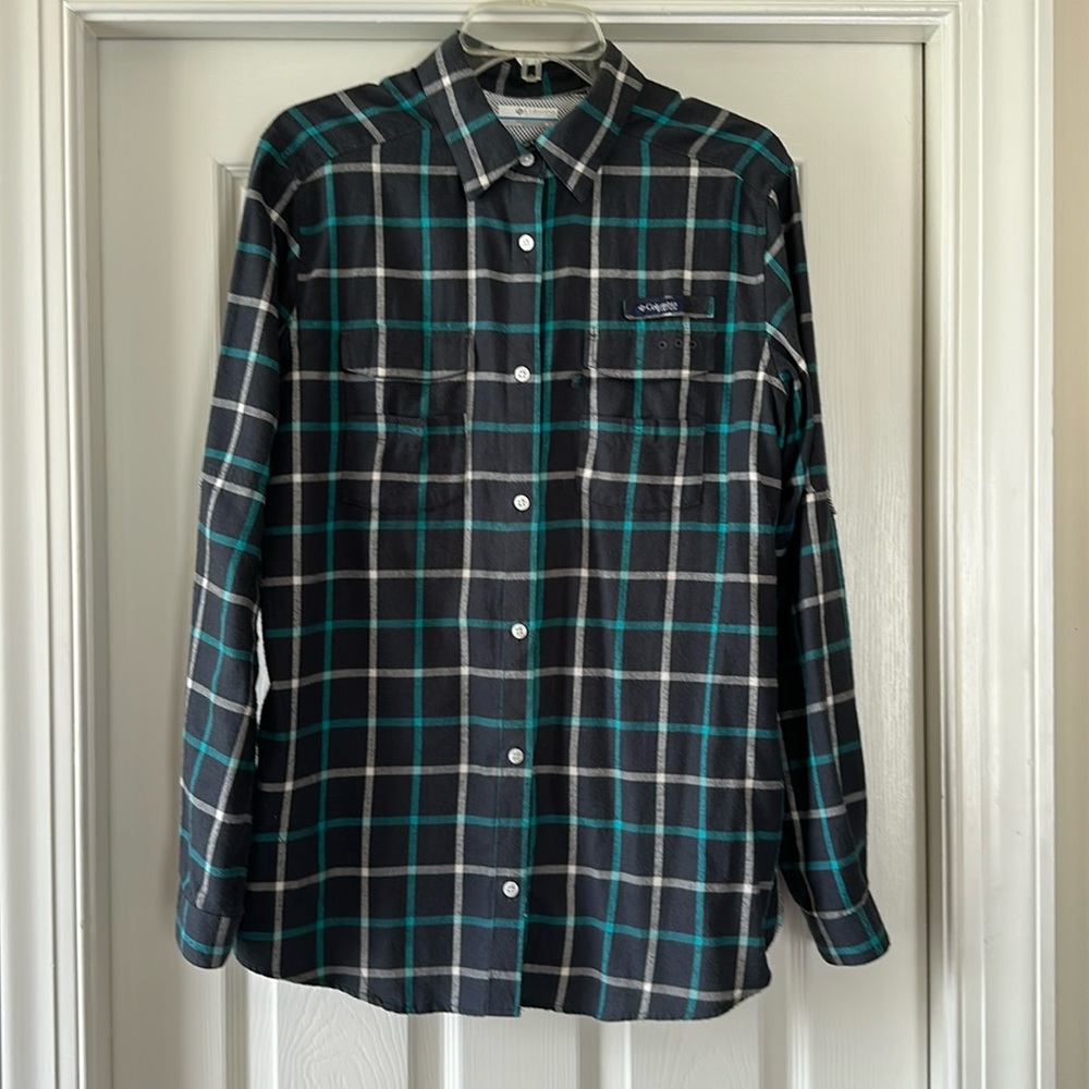 Columbia PFG Plaid Flannel Tunic Shirt